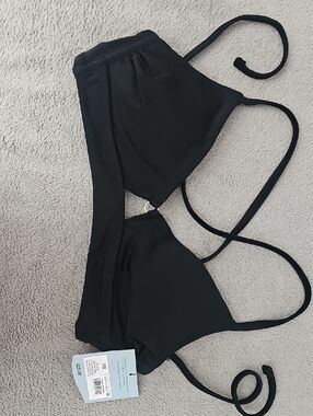 Shade & Shore Black Bikini Bralette with Thin Straps *NWT*